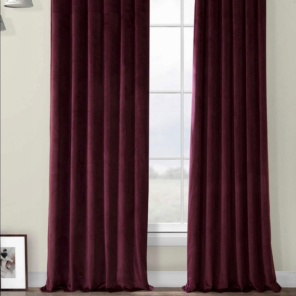 Plush Velvet Curtains (2 panels), 50 X 96, Winter Plum